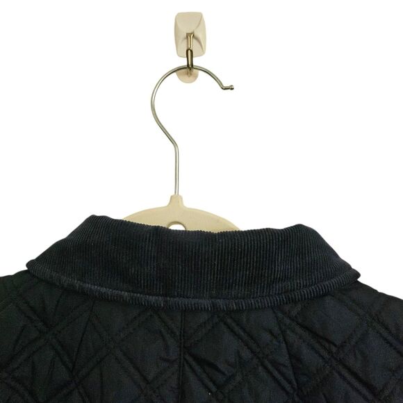 J. Crew Vest Jacket Medium Blue Quilted Barn Corduroy Collar Preppy Gold Buttons - Picture 10 of 12